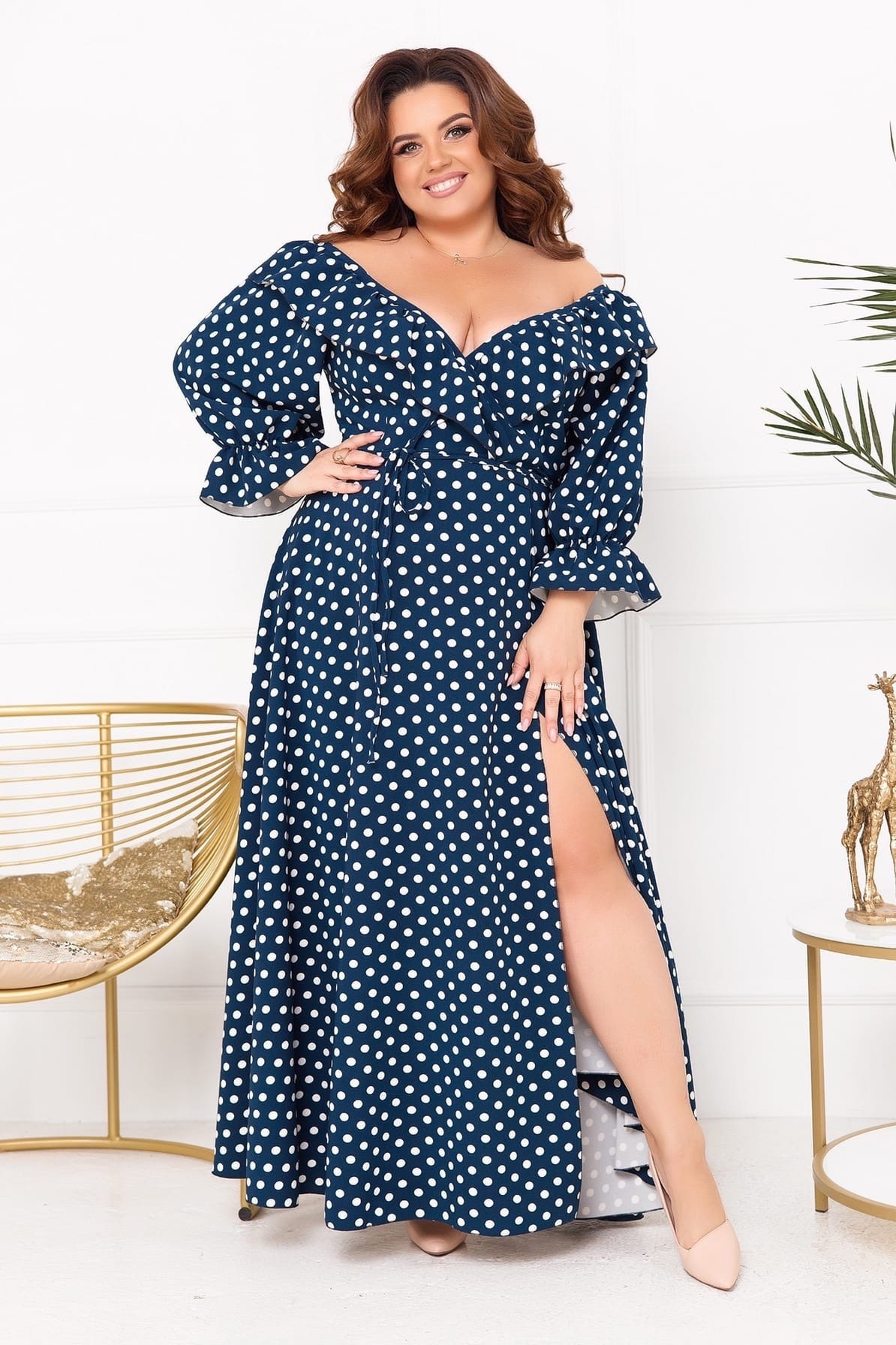 

Платье Макси Горох Modnicy 05338,4, Платье Макси Горох Modnicy 05338,4 54-58