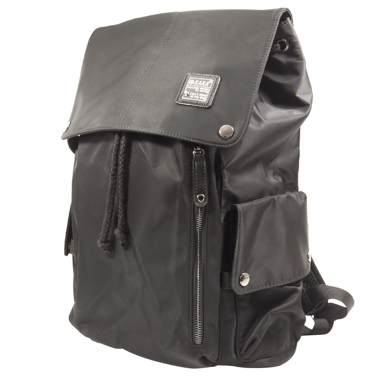 

Рюкзак городской KAKA 2209 Black для ноутбука 15.6" водоотталкивающий кнопки+затягивающие шнурки мужской (K/OPT2-4218-12232)