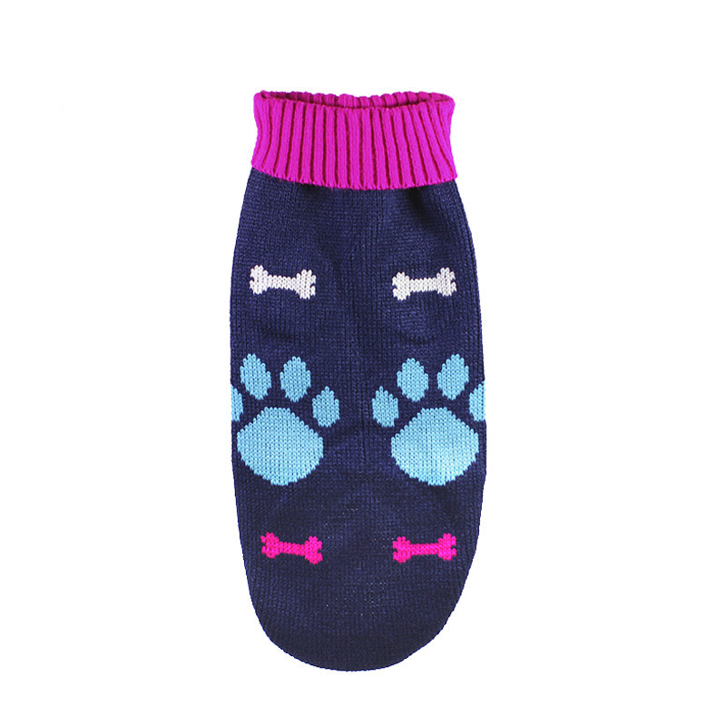 

Свитер для собак Taotaopets 357704 Лапки и косточки Dark Blue XL повседневный (K/OPT2-6216-20584)