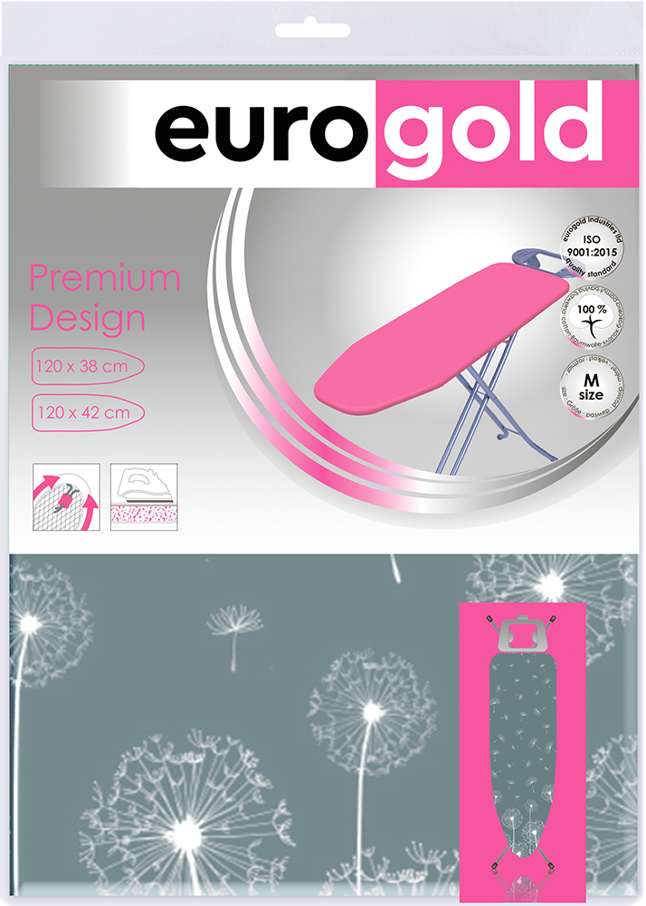 

Чехол для гладильной доски Eurogold Dandelion-79 120 х 38 / 120 х 42 см Серо-зеленый