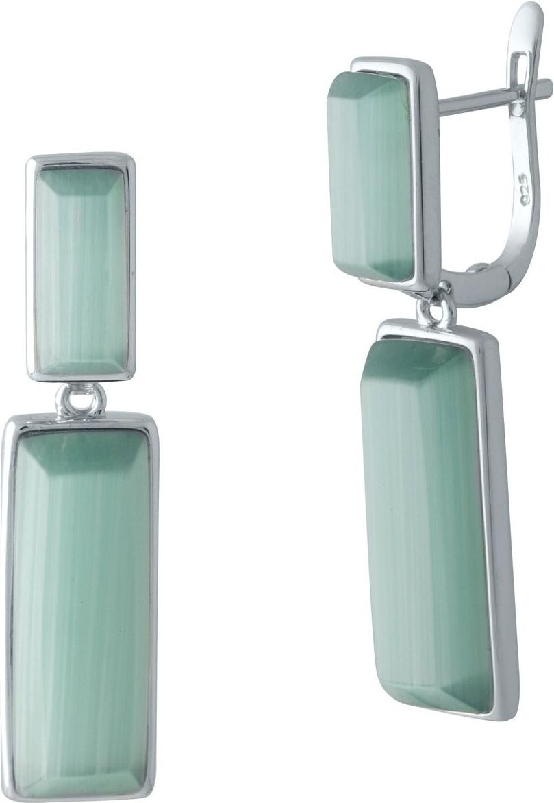 

Серебряные серьги SilverBreeze с кошачим глазом