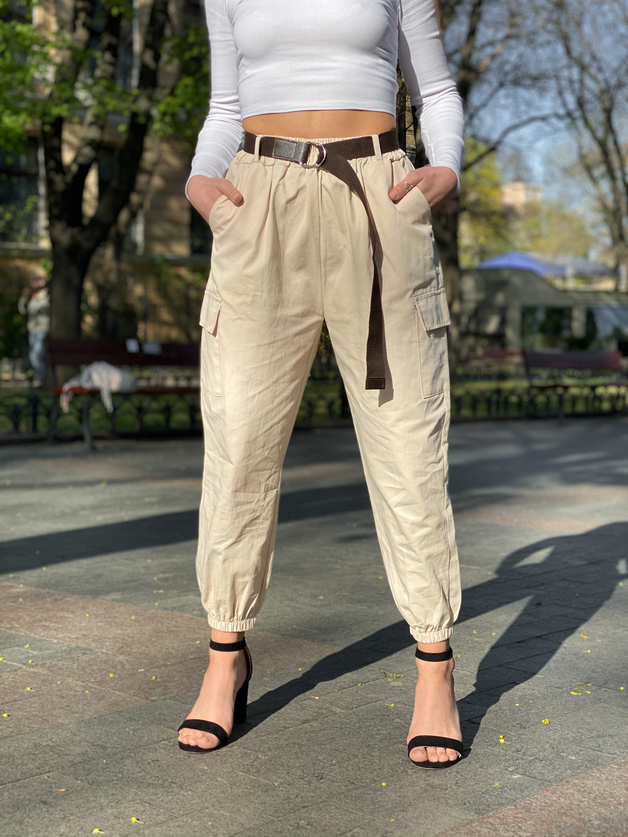 

Штаны карго с ремнем Just Style Бежевый 40-42