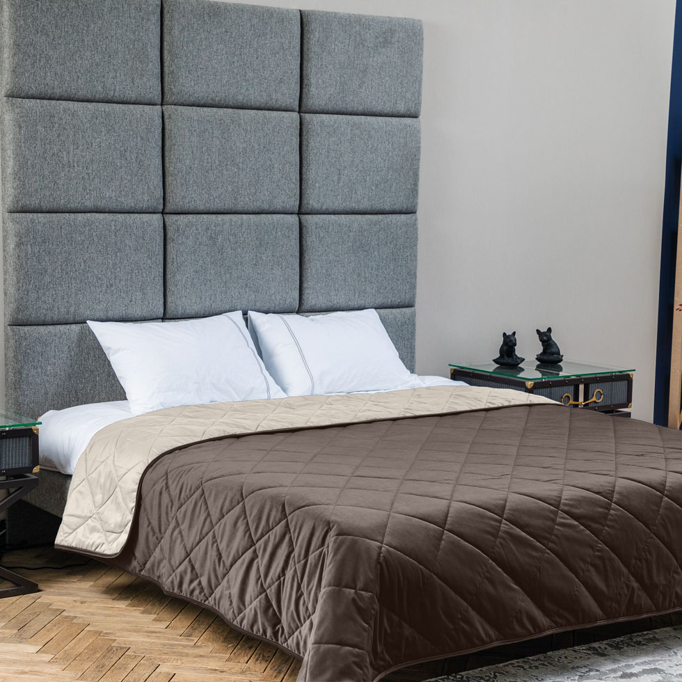 

Покрывало Decorator 240х240 коричневое B212 ромб