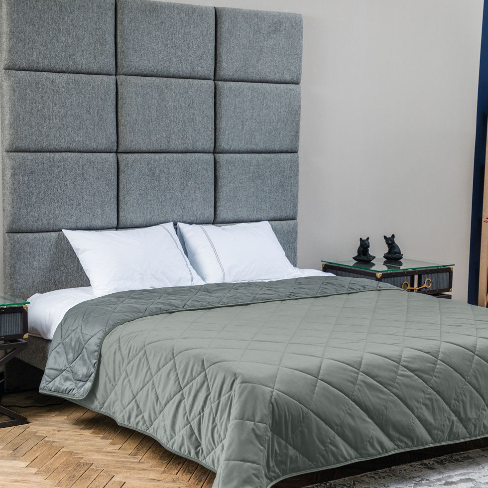

Покрывало Decorator 240х240 серо-зеленое B237 ромб