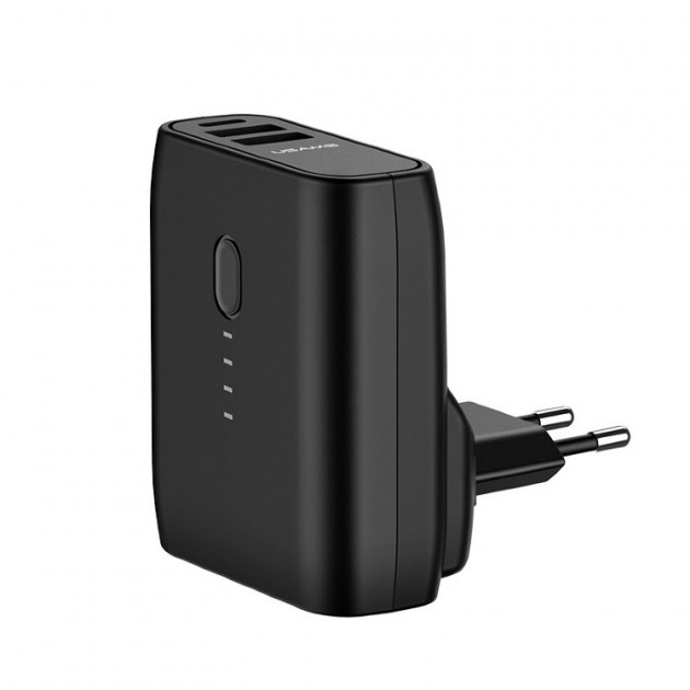 

Сетевое зарядное устройство с УМБ USAMS Dual USB 5000mah PB11 US-CD71 2USB/1Type-C, 2.4A Black