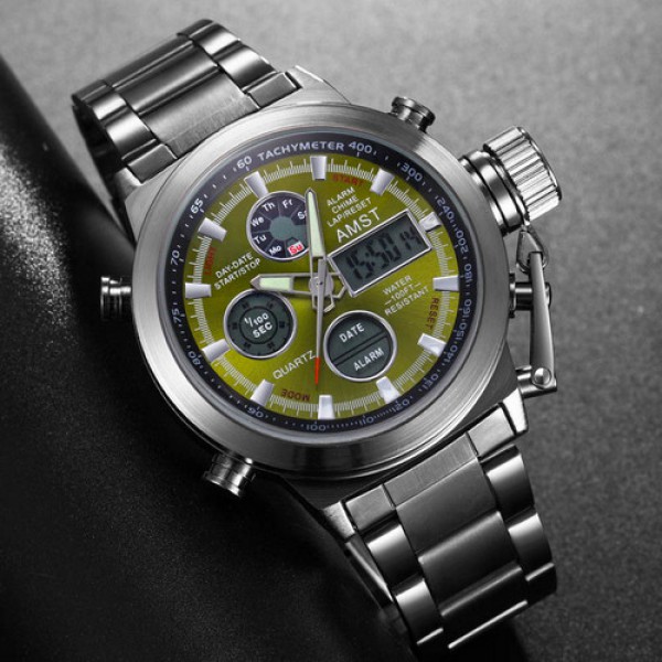 

Часы AMST 3022 Silver-Green Metall