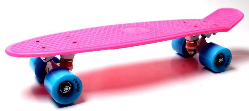 

Скейтборд "Penny Board", Малиновый цвет, усиленный пластик, матовые колеса