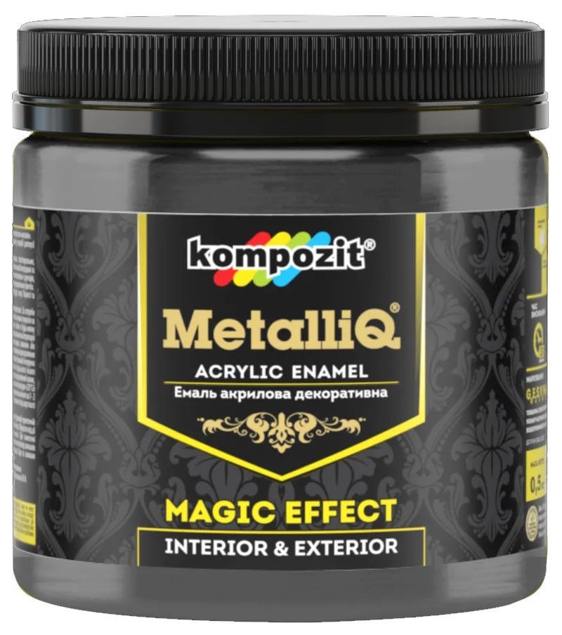 

Емаль акрилова METALLIQ KOMPOZIT Чорна перлина 0,5кг
