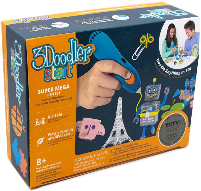 

Беспроводная Детская 3D-ручка 3Doodler Start 2 3Дудлер Старт Essentials 3D Pen Set плюс 16 метра пластика (3Doodler Start 2+)