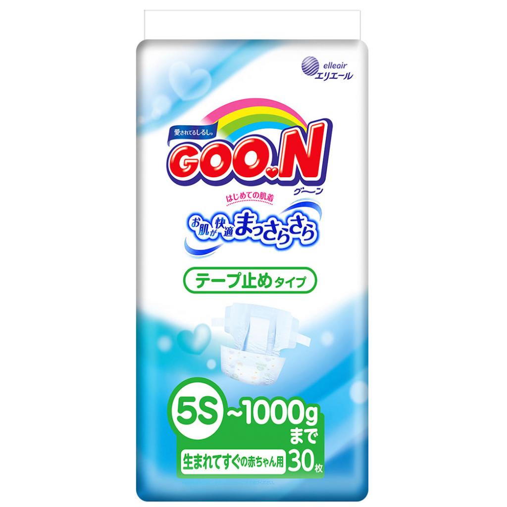 

Подгузник GOO.N для маловесных новорожденных плоские 5S до 1 кг 30 шт (753864)