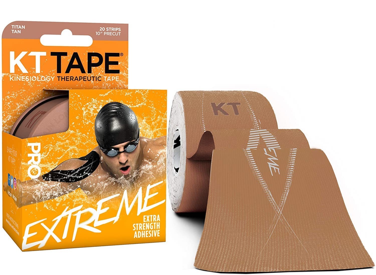 

Кинезио тейп KT TAPE PRO EXTREME SYNTHETIC PRECUT 5смх5м бежевый