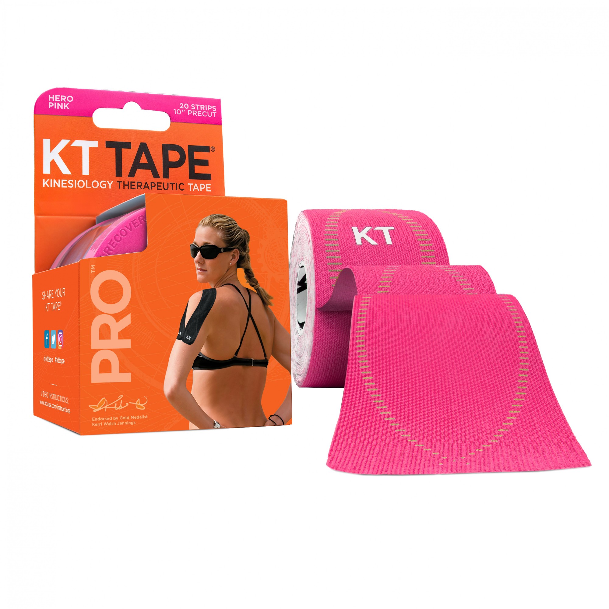 

Кинезио тейп KT TAPE PRO SYNTHETIC PRECUT 5смх5м розовый