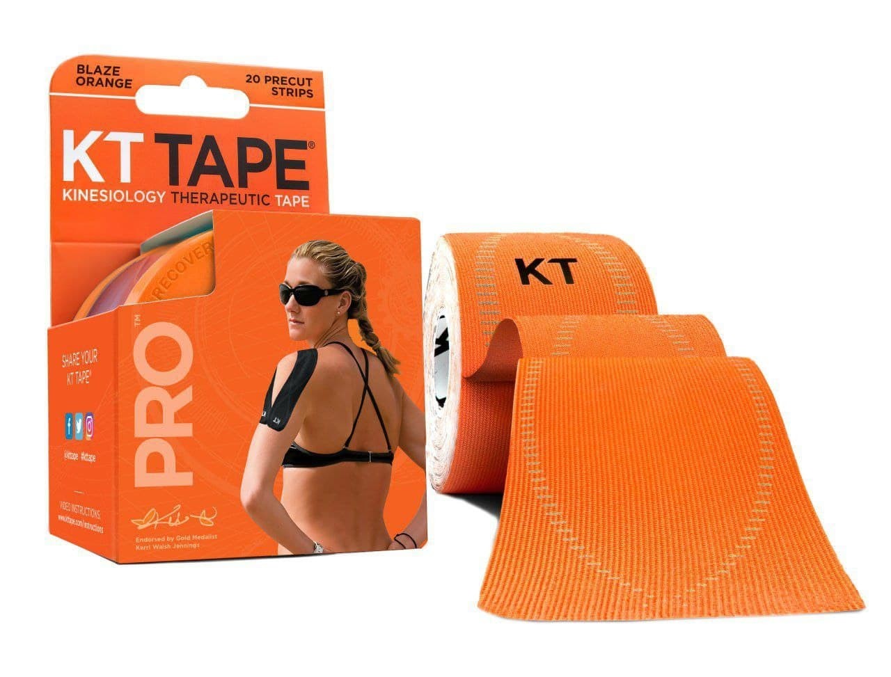 

Кинезио тейп KT TAPE PRO SYNTHETIC PRECUT 5смх5м оранжевый