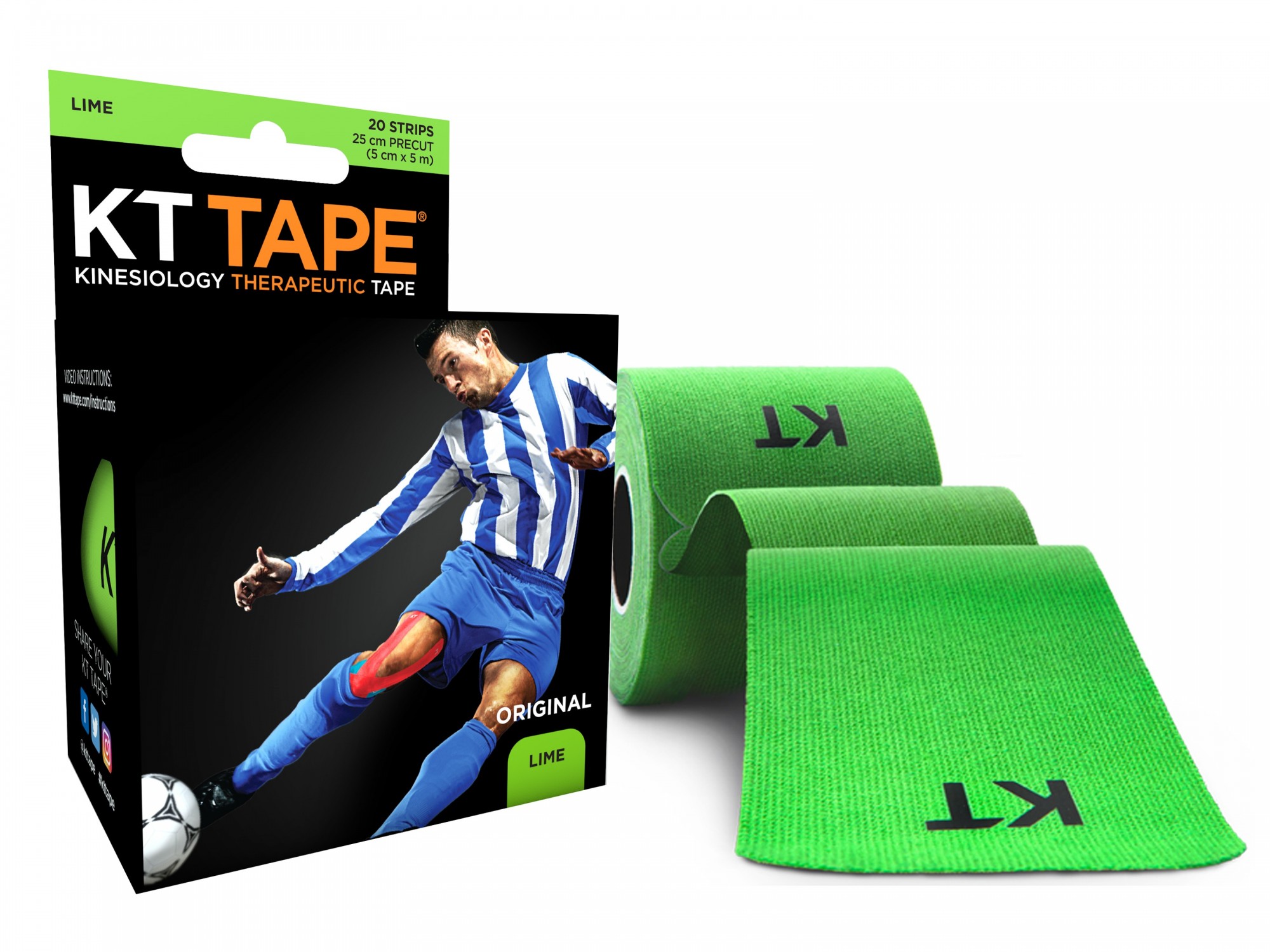 

Кинезио тейп KT TAPE ORIGINAL COTTON PRECUT 5смх5м зеленый