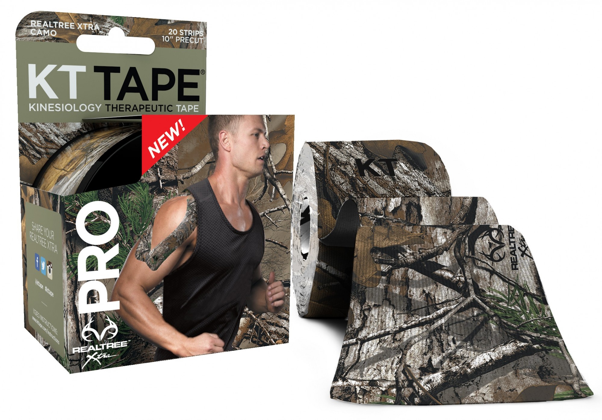 

Кинезио тейп KT TAPE PRO LIMITED EDITION SYNTHETIC PRECUT 5смх5м камуфляжный зеленый