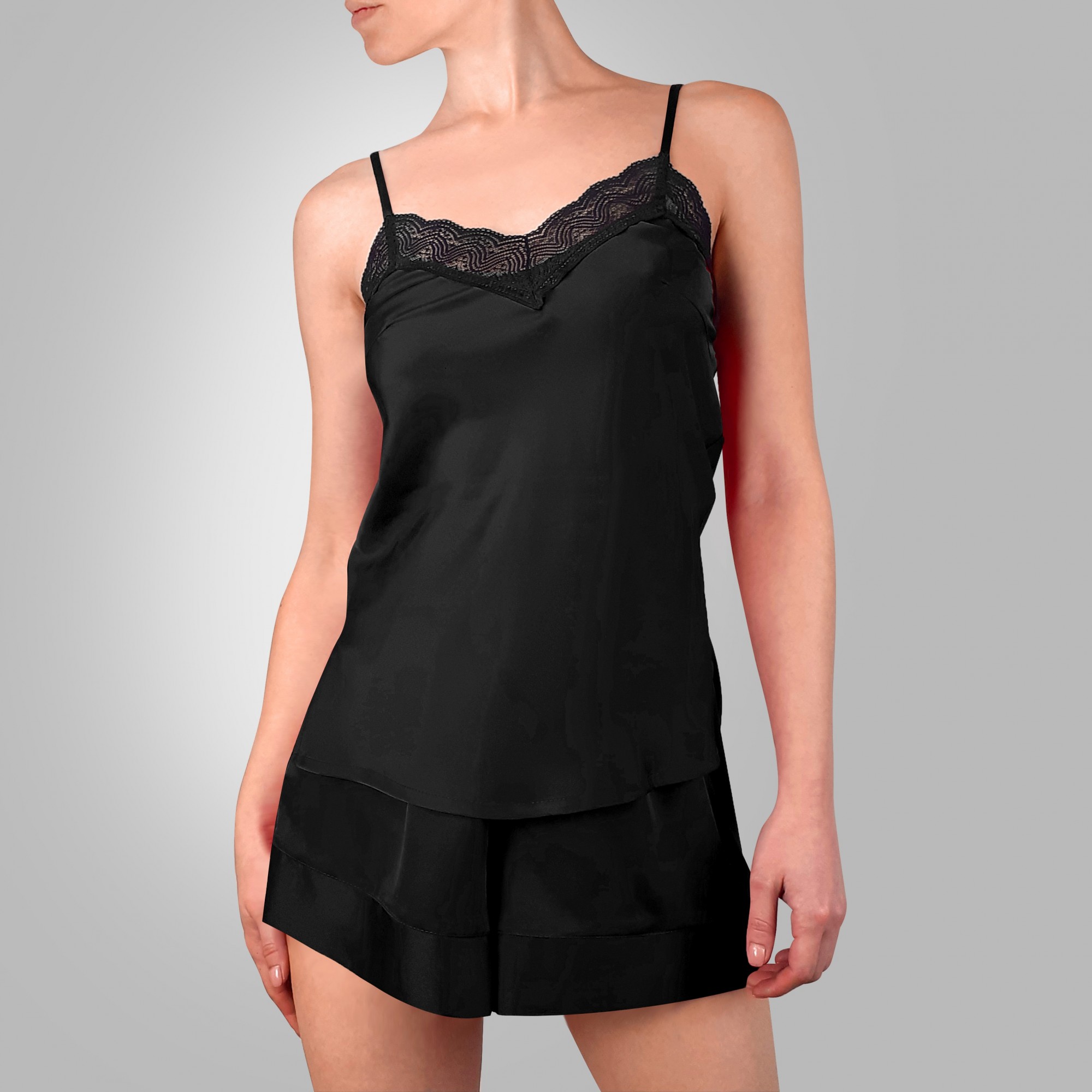 

Пижама шелковая Nedlyaskuki Сиера S Черный (00-00010959)