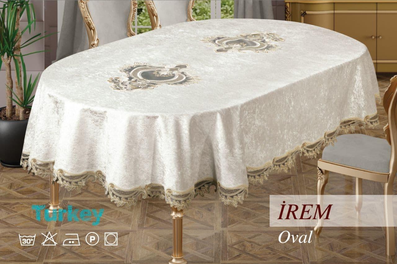

Скатерть велюр Sagol 160x300 ovale IREM Cappucino