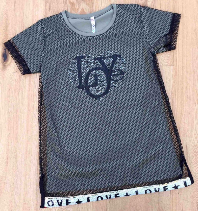 

Футболка-туника с сеткой LOVE JOJO kids Рост: 158 Размер: 40