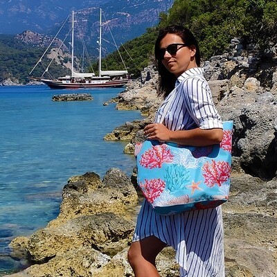 

Сумка пляжная с принтом "Кораллы" Malibu сумка для пляжа с разноцветным принтом и застежкой молнией