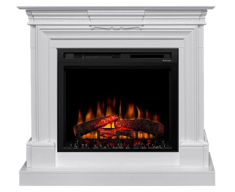 

Классический каминокомплект Fireplace Мане Белый с эффектом живого огня со звуком и обогревом