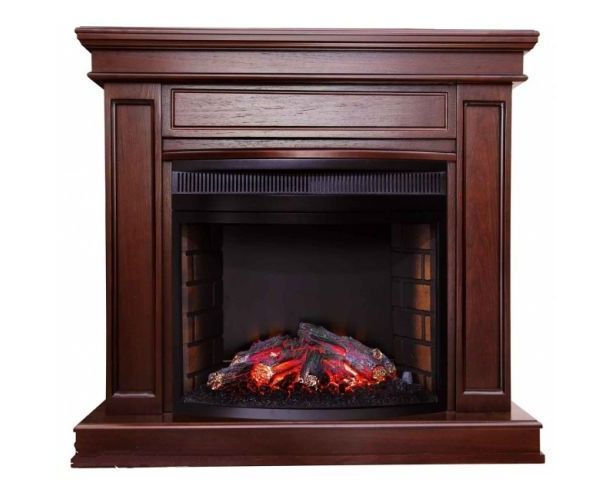 

Пристенный каминокомплект Fireplace Италия Темный дуб эффект живого пламени со звуком и обогревом