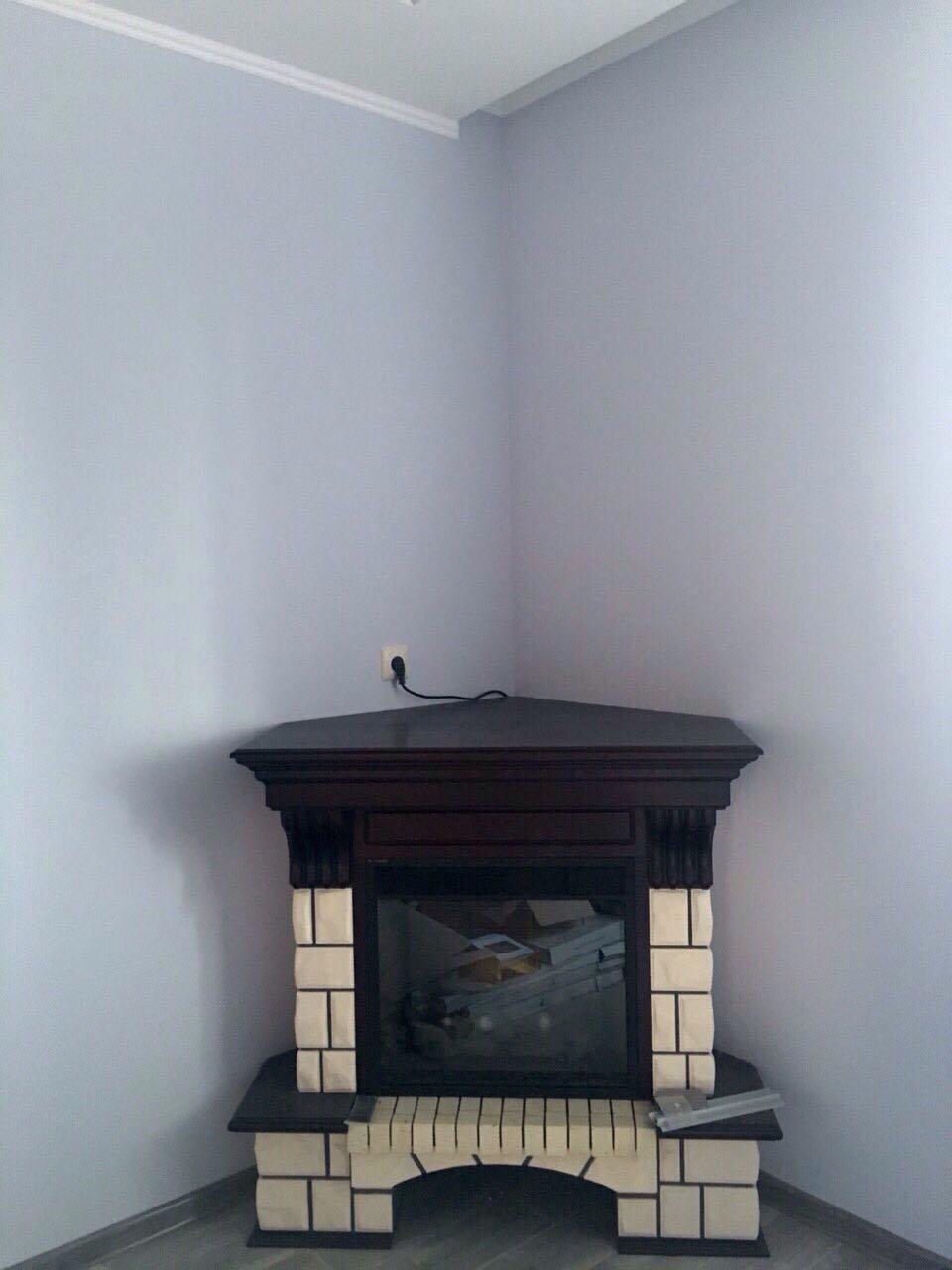 

Угловой каминокомплект Fireplace Рим Белый + Венге эффект живого пламени со звуком и обогревом