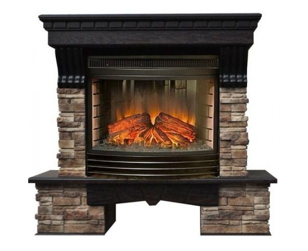 

Напольный каминокомплект Fireplace Прованс Черный эффект живого пламени со звуком и обогревом