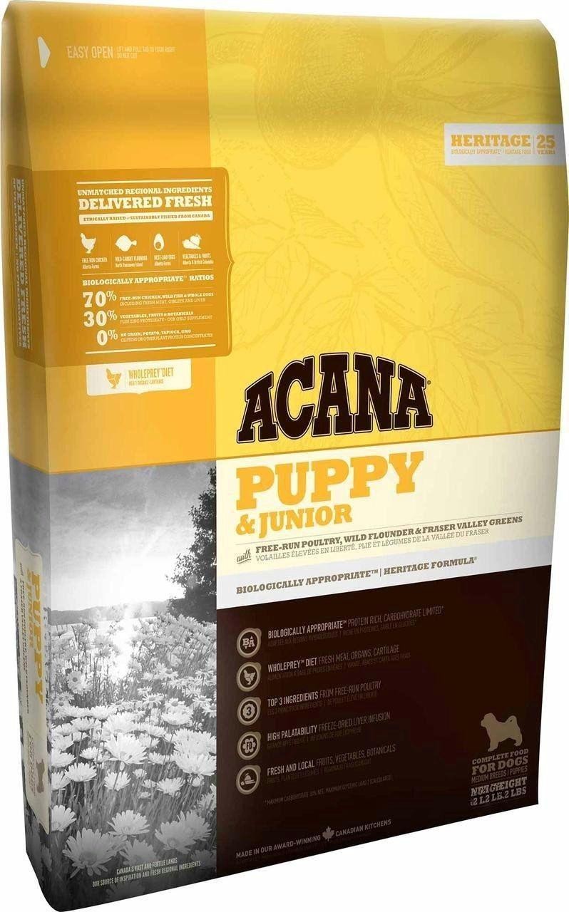 

Сухой корм ACANA Puppy and Junior Акана для щенков и молодых собак средних пород 17 кг