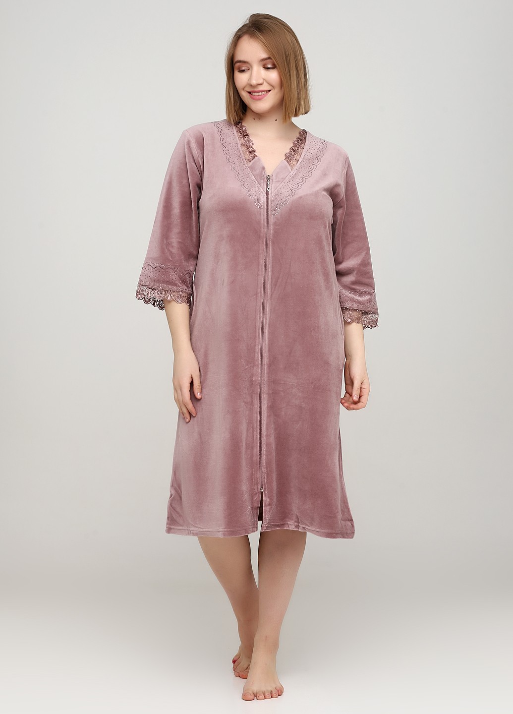 

Халат Romeo Life  пудровый 3343-44, Халат Romeo Life 2XL пудровый 3343-44