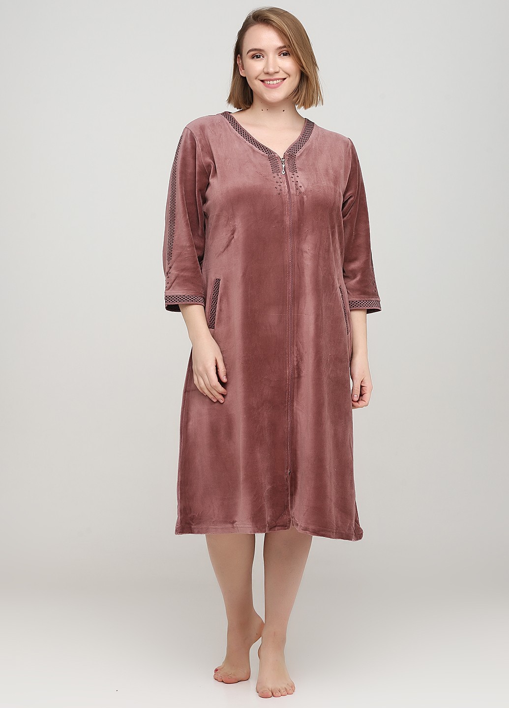 

Халат Romeo Life  темно-розовый 3633-32, Халат Romeo Life 4XL темно-розовый 3633-32