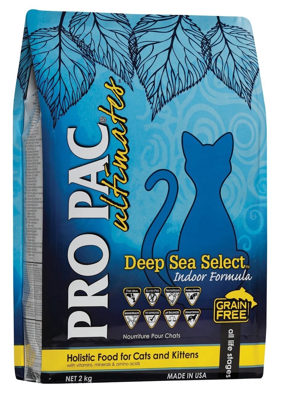 

Сухой корм Pro Pac Cat Deep Sea Select Indoor Formula беззерновой корм для котят и взрослых кошек (белая рыба) 2 кг