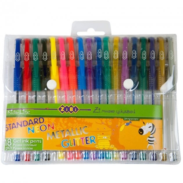 

ZIBI Набор гелевых ручек 18шт/уп STANDARD+NEON+GLITTER+METALLIC ZB.2206-99
