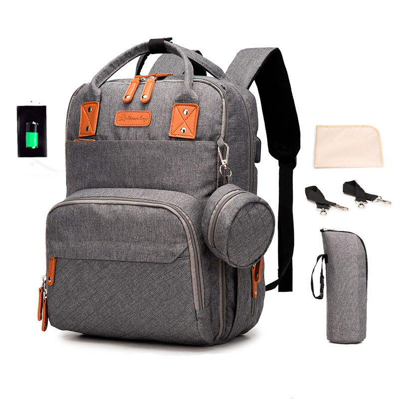 

Сумка-Рюкзак Для Мам c USB Vojage Compact Серая 19 л