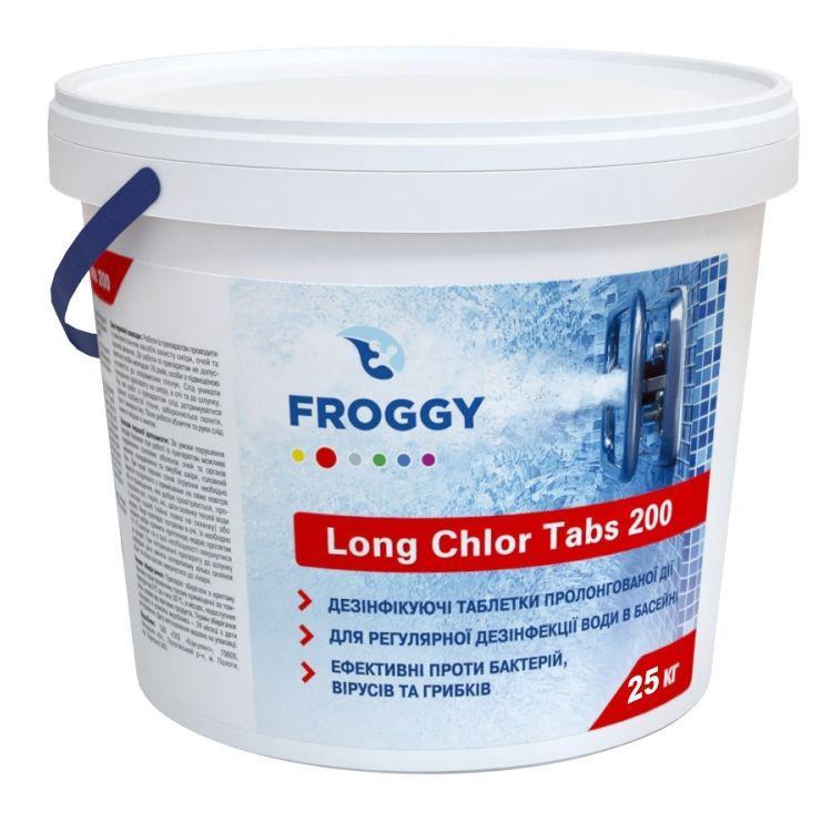 

Froggy Long Chlor Tabs 200 50 кг. Длительный хлор в таблетках для бассейна.