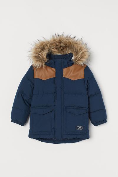 

Утепленная куртка с капюшоном H&M 122 (120/64) Темно-синий/Коричневый