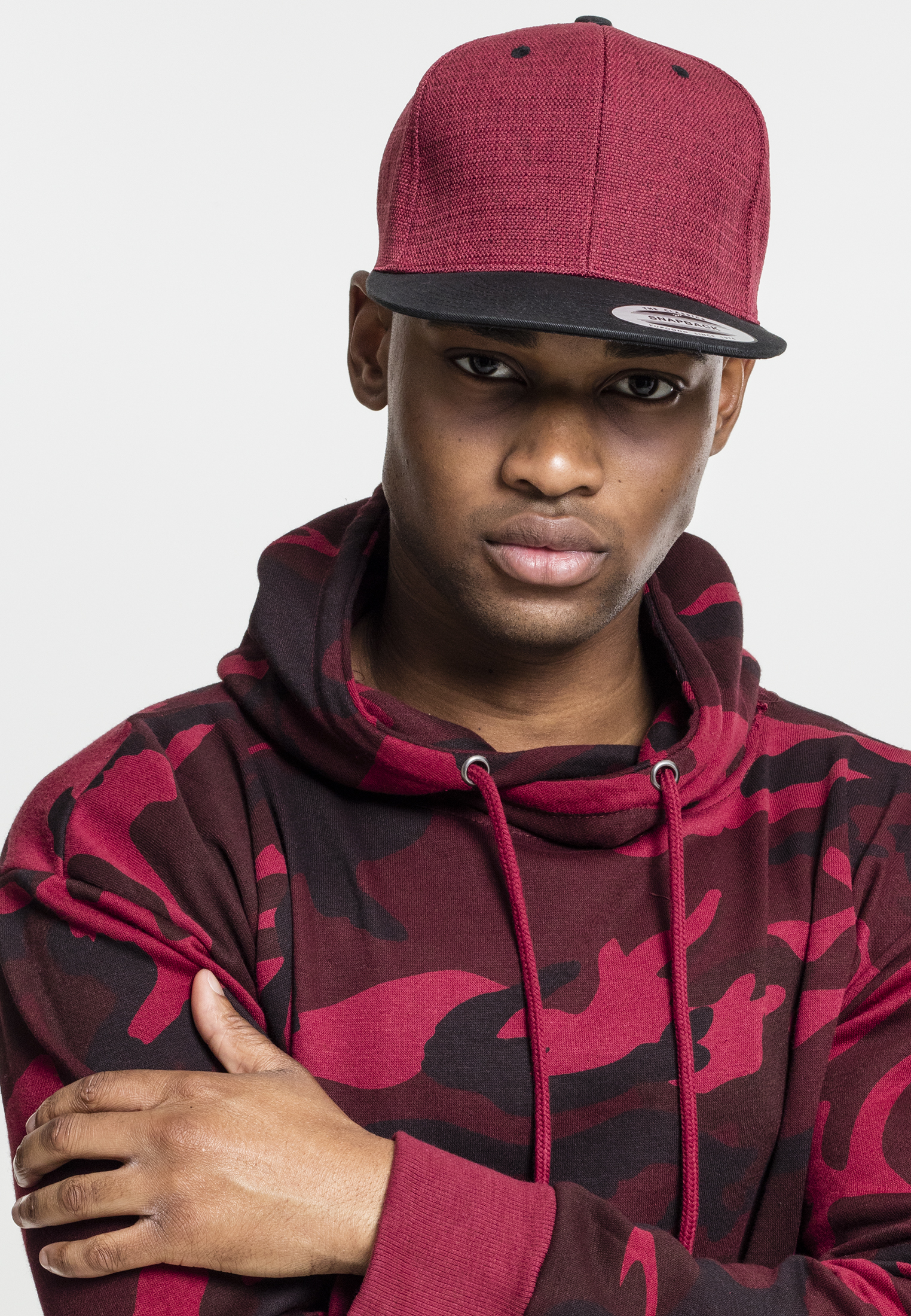 

Кепка Snapback Flexfit двуцветная красно-черная меланжевая универсальная, Кепка Snapback Flexfit двуцветная красно-черная меланжевая универсальная One size
