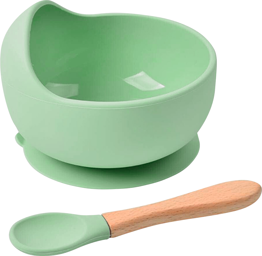 

Силиконовая миска на присоске Goodway Kids с ложкой Мятная (2000992410243)