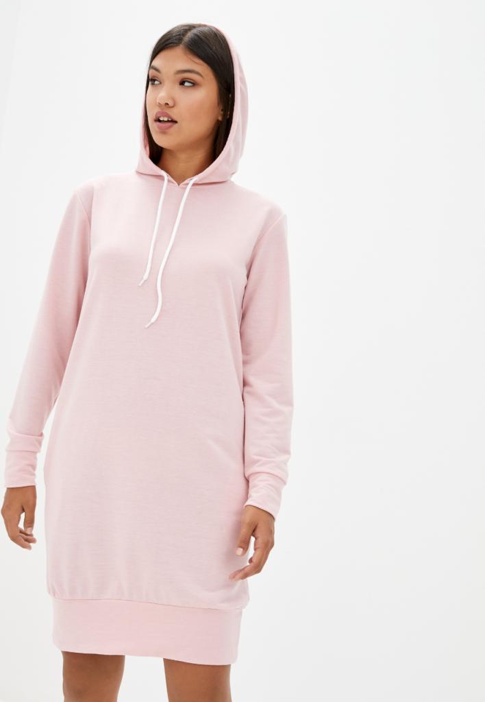 

Женское платье-худи миди с капюшоном Подіум Eare 27906-ROSE XL Розовый