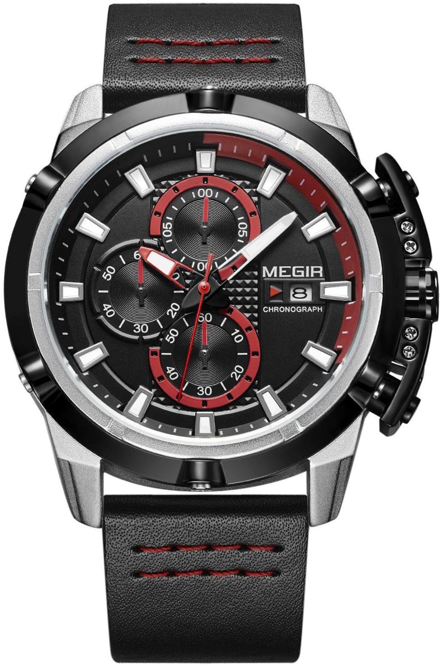 

Мужские часы Megir Silver Black MG2062 (ML2062GS-BK-1)