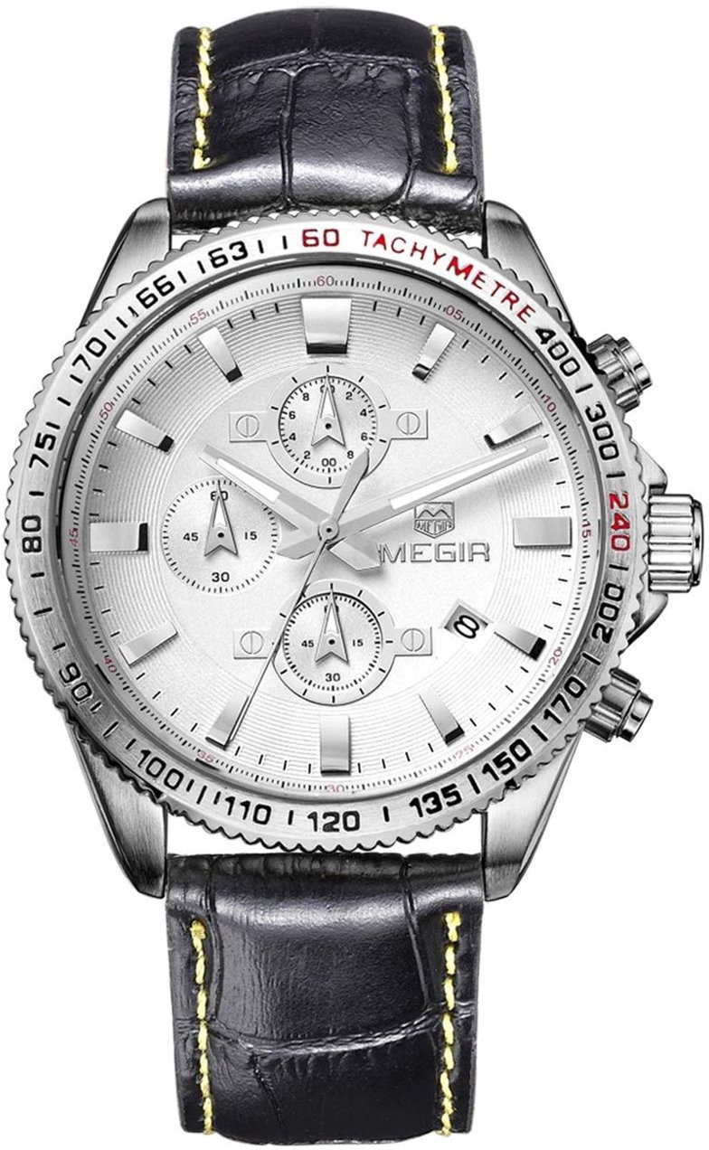 

Мужские часы Megir Silver White Black MG3001 (ML3001GBK-7)