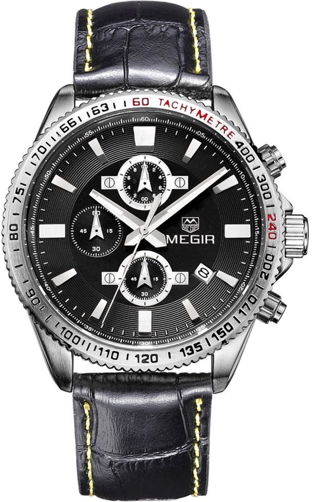 

Мужские часы Megir Silver Black MG3001 (ML3001GBK-1)