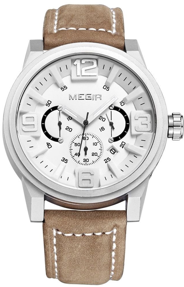 

Мужские часы Megir Silver White Brown MG3010 (ML3010GBN-7)