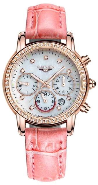 

Женские часы Guanqin Gold-White-Coral GQ15001 CL