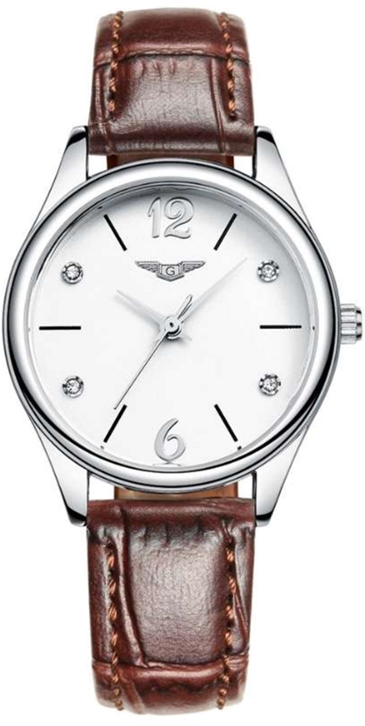

Женские часы Guanqin Silver-White-Brown GS19031 CL