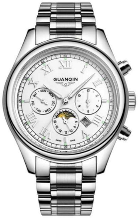 

Мужские часы Guanqin Silver-White-Silver GQ12001 CS