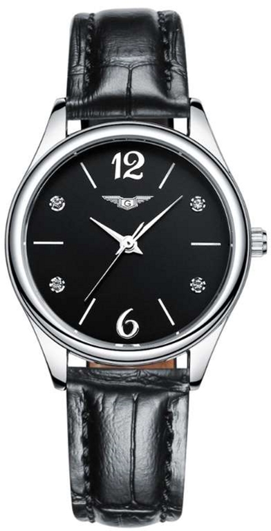 

Женские часы Guanqin Silver-Black-Black GS19031 CL