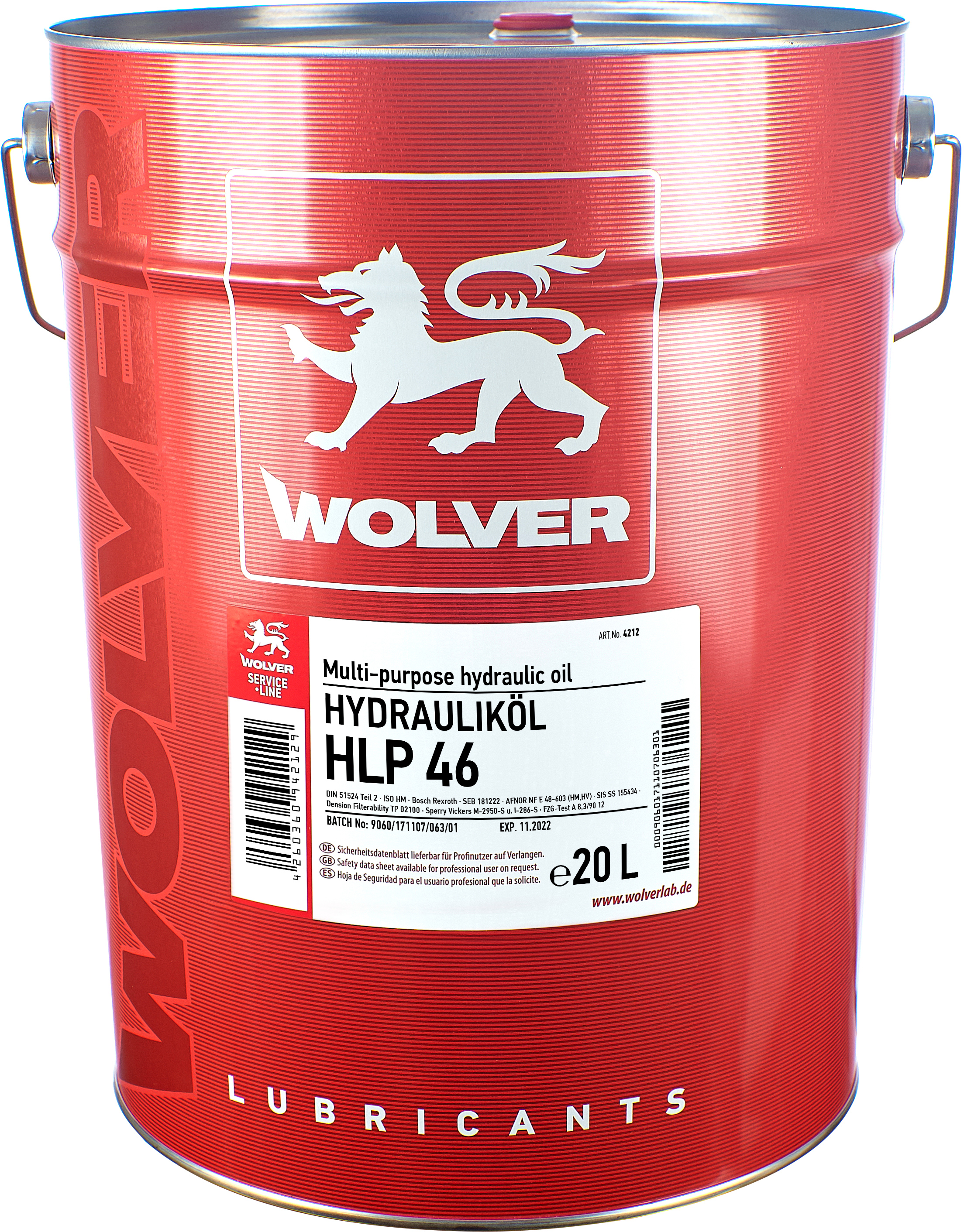 

Гідравлічна олива Wolver Hydraulikl HLP 46 20 л