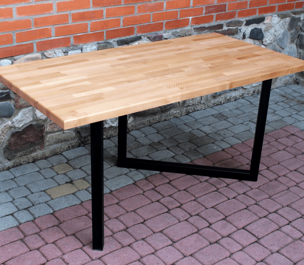 

Стол обеденный в стиле лофт LevLoft Modern 77x160x80 см натуральный бук