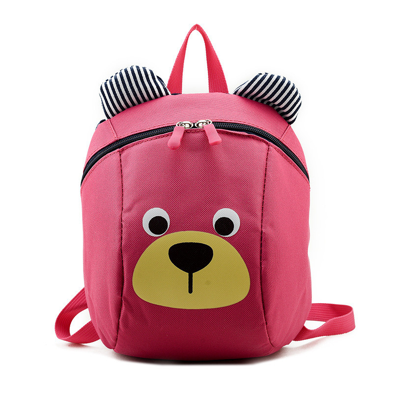 

Рюкзак детский 2-6 лет мишка Baby Bag розовый с поводком ( IBD001P )