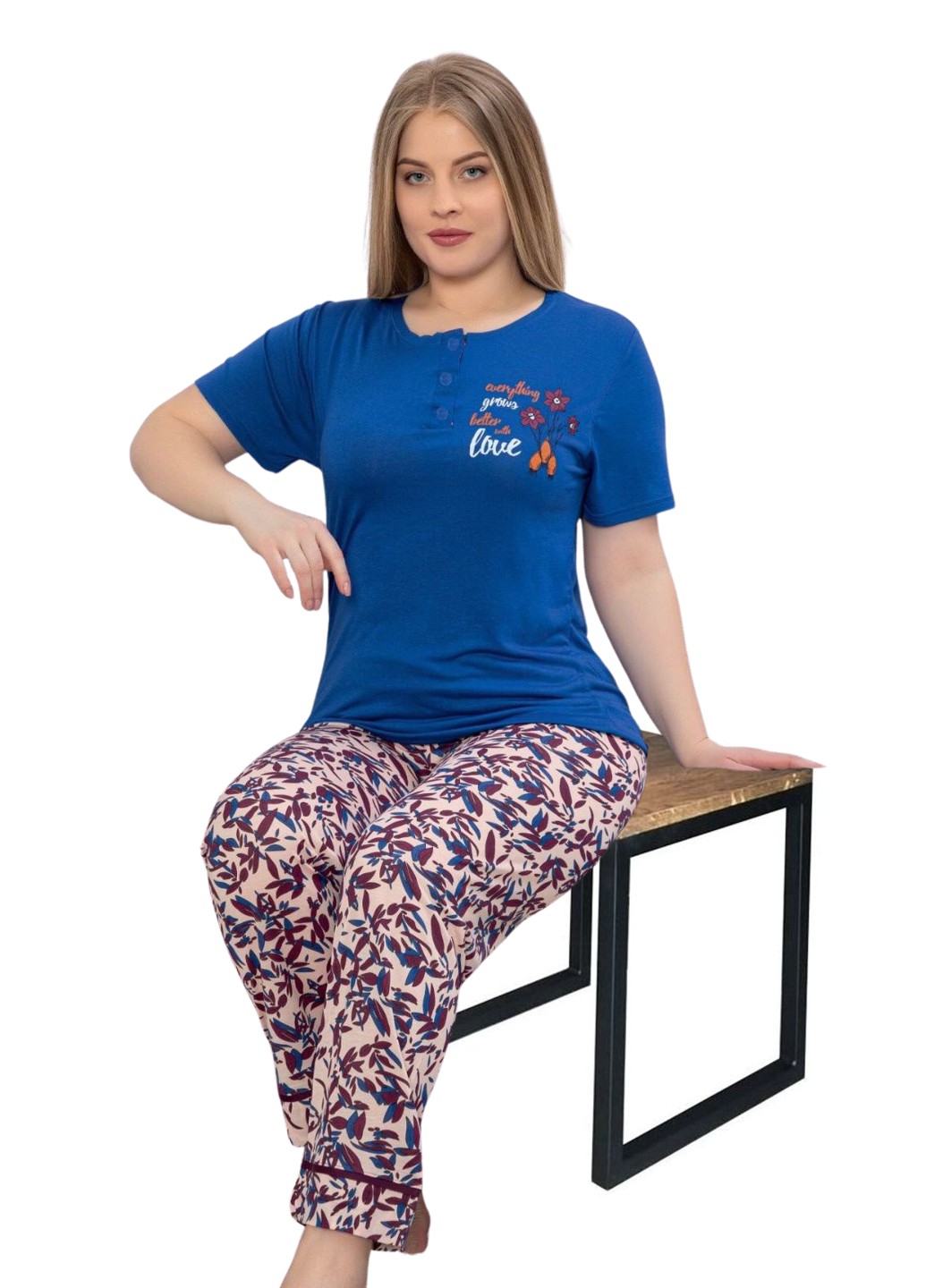 

Брюки и футболка женские Le’maris Ле марис, синий, 5XL 56-58 (10114-5XL)